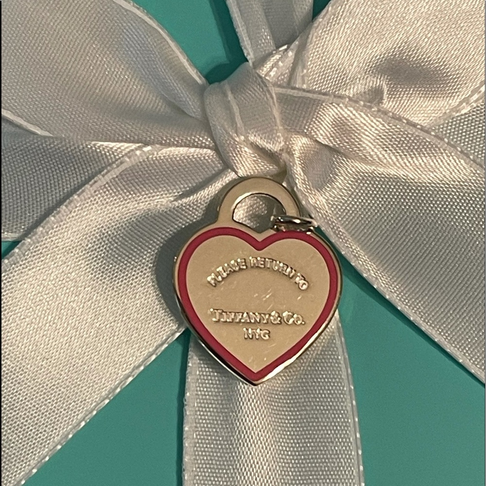 Tiffany & Co Pink Outline Heart Charm
